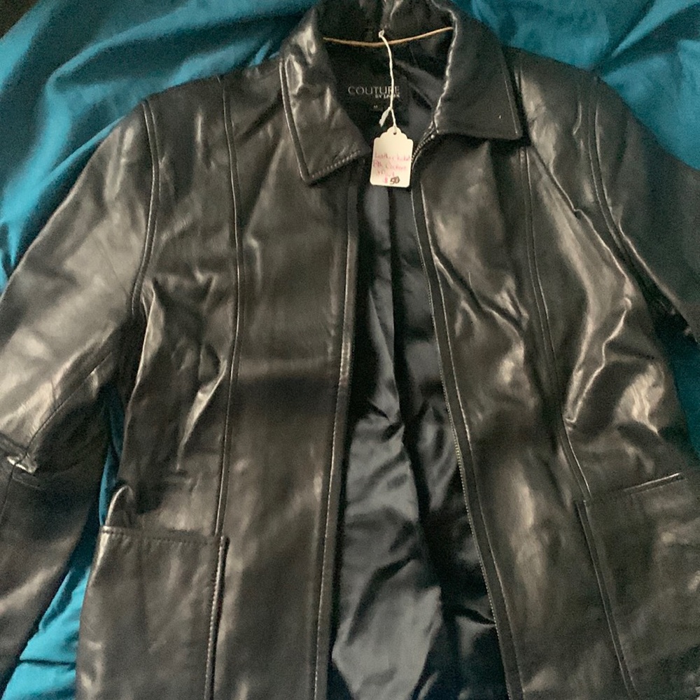 Black leather jacket